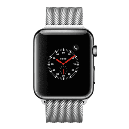 Apple Garageband Loops Apple Watch Series 3, 38MM, GPS + Cellular, Space Black Stainless Steel Case, Silver Milanese Loop (Non-Retail Packaging) ()