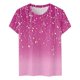 thumbnail image 4 of Camisetas de Manga Corta para Mujeres Moda Impresa Cuello Redondo Camiseta, Lentejuelas Detalle para Primavera Verano Casual Y Fiesta, 4 of 8