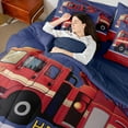 thumbnail image 4 of Erosebridal Red Fire Engine Bedding Queen Size, Fire Truck Bedding Sets Queen Size, Firemen Car Vehicle Reversible Bed Set, Lightweight Bedroom Decor, 7pcs, 4 of 6
