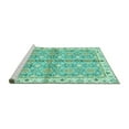 thumbnail image 2 of Ahgly Company Machine Washable Indoor Rectangle Oriental Turquoise Blue Traditional Area Rugs, 5' x 8', 2 of 4