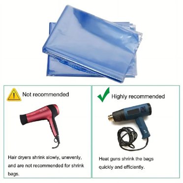 Clear Heat Shrink Wrap Bags - 6 1/4 X 10 3/4 Inch (PVC) - Single To Bulk Lot