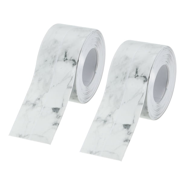 Uxcell 2Pcs 1.5in ×10.5Ft tira de sellador de cocina y baño en gris mármol, sellador de calafateo de PVC impermeable
