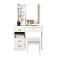 thumbnail image 4 of TidBay Vanity Desk with Sliding Mirror, Bedroom Dressing Table, Makeup Table with 5 Drawers & Shelves, Hidden Storage Space, 4 of 8
