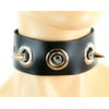 "1-1/2"" Wide Eyelet Fauceted Spike Choker Alternative Clothing Deathrock Metal Collar"
