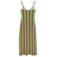 thumbnail image 4 of Neon Green and Pink Vertical Stripes Sleeveless Dress party dress women elegant luxury party dresses woman, 4 of 5