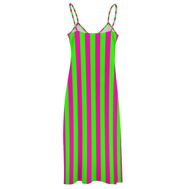 slim fit dress slacks Green Multi Stripe Mini Dress - All Dresses