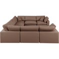 thumbnail image 6 of Meridian Furniture Comfy Brown Faux Leather Modular Sectional, 6 of 9