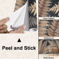 thumbnail image 4 of Peel and Stick Wallpaper Canvas Vintage Botanical Leaf Dark Plant Ferns Leaves Delicate Lines Organic Modern Art Wall Mural Decor Self Adhesive and Removable 100in x 144in, 4 of 8