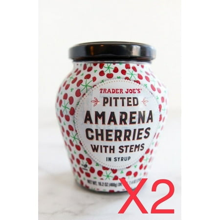 2 Packs Trader Joe's Pitted Amarena Cherries in Syrup 16.2 oz Each Pack