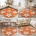 thumbnail image 4 of Small Round Rug 3Ft, Orange Starfish Coastal Non-Slip Washable Circle Rugs Carpet, Nautical Summer Ocean Abstract Art Indoor Outdoor Rug Floor Mats Throw Runner for Bedroom Living Room Bathroom, 4 of 8