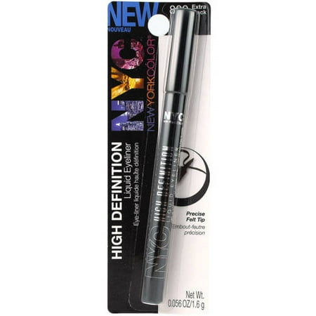 NYC New York Color High Definition Liquid Eyeliner, 889 Extreme Black, 0.056 oz
