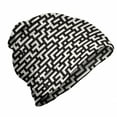 thumbnail image 1 of Modern Unisex Beanie, Contemporary Maze Pattern, Hiking Outdoors, Charcoal Grey and Eggshell, by Ambesonne, 1 of 1