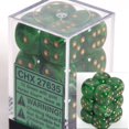 thumbnail image 1 of Juegos de dados Chessex d6: Verde vórtice con oro - Troquel de seis caras de 16 mm (12) Bloque de dados Chessex 601982025359, 1 of 1