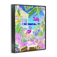thumbnail image 3 of Stupell Industries Vivid Flamingos on Tropical Beach Landscape & Nature Painting Black Framed Art Print Wall Art, 16 x 20, 3 of 8