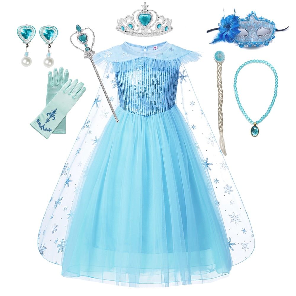 Déguisement Princesse Anna La Reine Des Neiges - Robe Avec Cape Et Accessoires Pour Fille 3-10 Ans