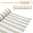 thumbnail image 1 of 3' x 236' Beige with White Stripes Residential Commercial Privacy Deck Fence Screen 160 GSM Weather Resistant Outdoor Protection Fencing Net for Balcony Verandah Porch Patio Pool Backyard Rails, 1 of 6