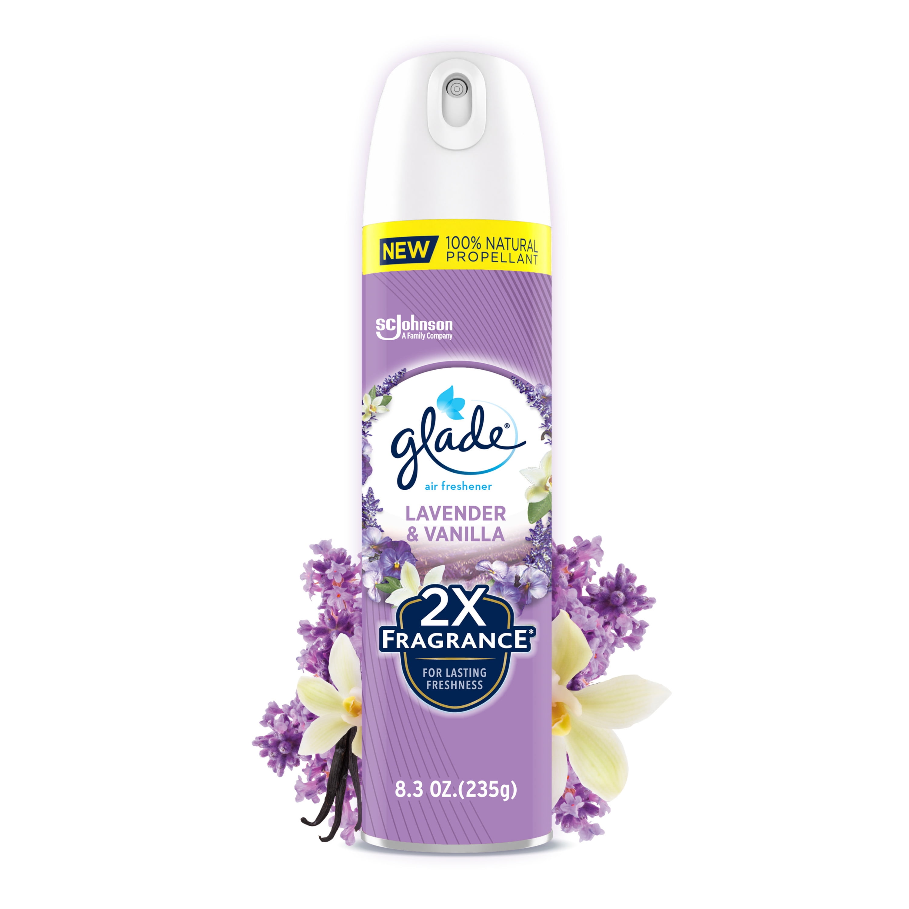 Glade Aerosol Spray, Air Freshener for Home, Lavender & Vanilla Scent, Fragrance Infused with