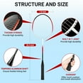thumbnail image 2 of CureCalor Badminton Racket Set for 4 Players, 4 Racquets, 3 Shuttlecocks 4 Overgrips with Carry Bag, 2 of 7