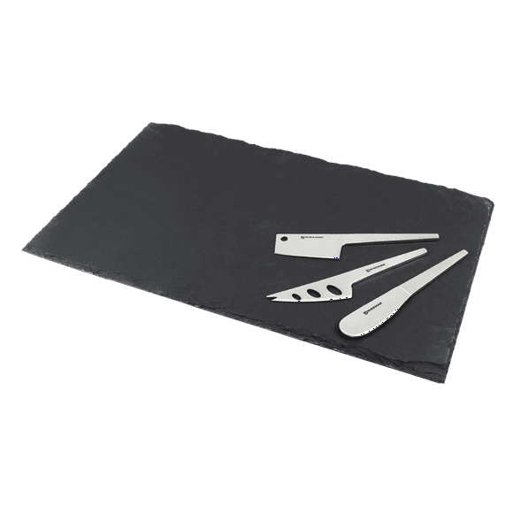 Swissmar Ensemble de 4 Pcs Planche d'Ardoise et Couteau à Fromage