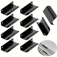 thumbnail image 1 of 10Pcs Black Finger Pulls for Cabinets, Kitchen Concealed Drawer Pulls, Aluminum Flat Concealed Back Mount Door Knobs, 1 of 5