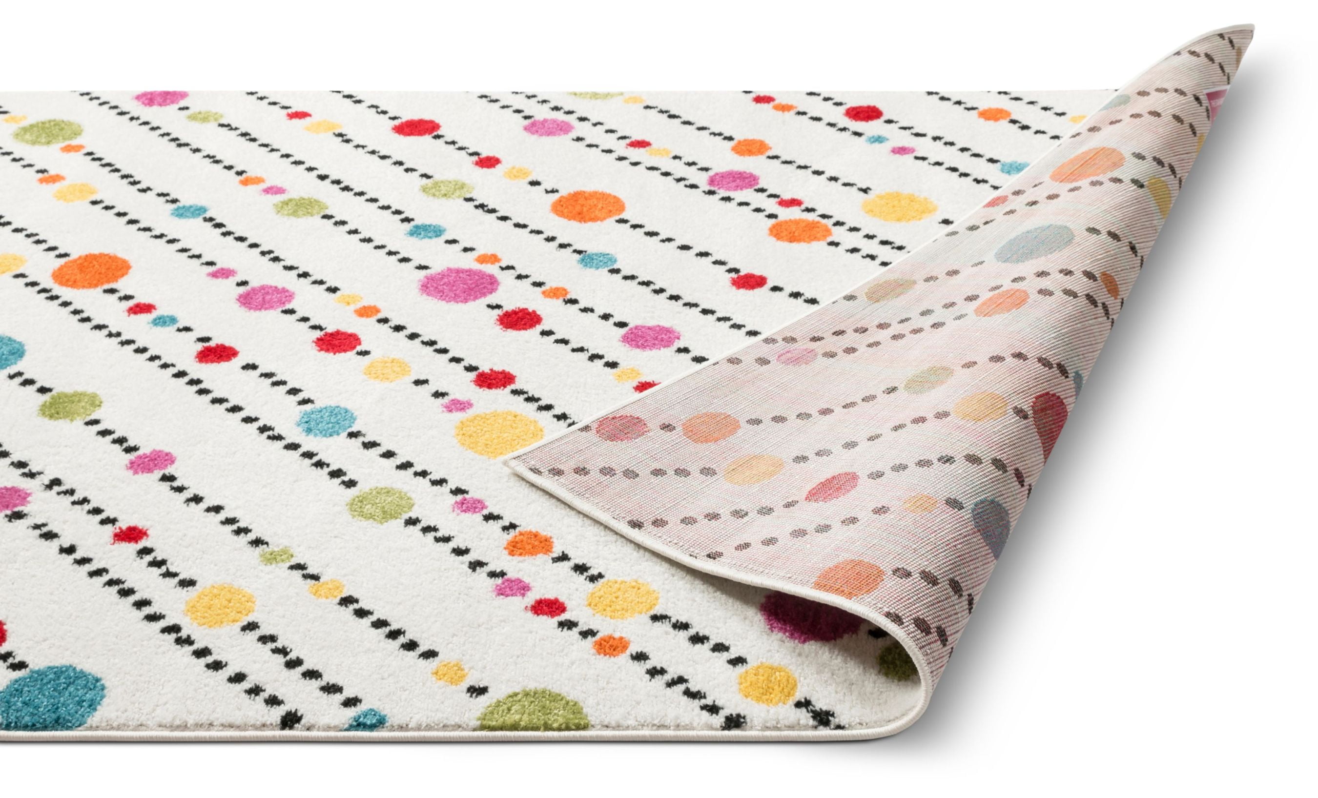 Well Woven StarBright Dandy Dots And Stripes Modern Geometric Kids Rug White 3'3" x 5' Area Rug