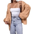 thumbnail image 3 of Womens Chunky Cardigan Cable Knit Oversized Open Front Cardigan Sweaters Khaki S, 3 of 6