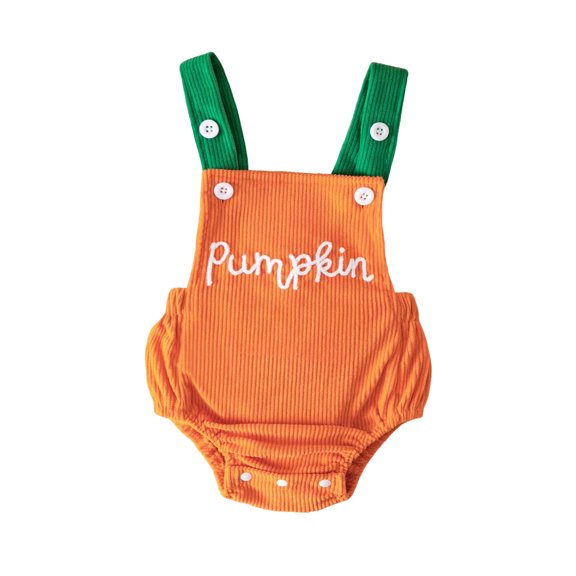 eczipvz Newborn Baby Girl Boy My First Christmas Outfit Corduroy Bubble Romper Overalls Letter Santa Hat Embroidery Sleeveless Jumpsuit Suspender Overall Orange,6-12 Months