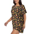 thumbnail image 2 of Susaid Fast Food Print Women's Pajama Set, Button-Up Sleepwear with Elastic Waist Shorts, Perfect for Lounging, Yoga, Beach, and Casual Wear-Small, 2 of 7