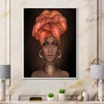 thumbnail image 2 of Designart 'African American Woman Portrait with Turban V' Modern Framed Canvas Wall Art Print, 2 of 5