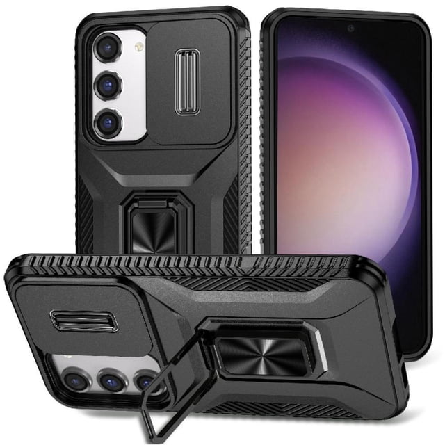 Funda para GANGXUN Samsung Galaxy S23 - Soporte metálico, Función magnética, Negro