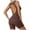 Coffee, variant on Women's Sleeveless Yoga Jumpsuits Shorts Bodysuit Deep Scoop Neck Backless Bodycon Jumpsuits Sports Soft Tummy Control Workout Athletic Gym Bottoms Red M