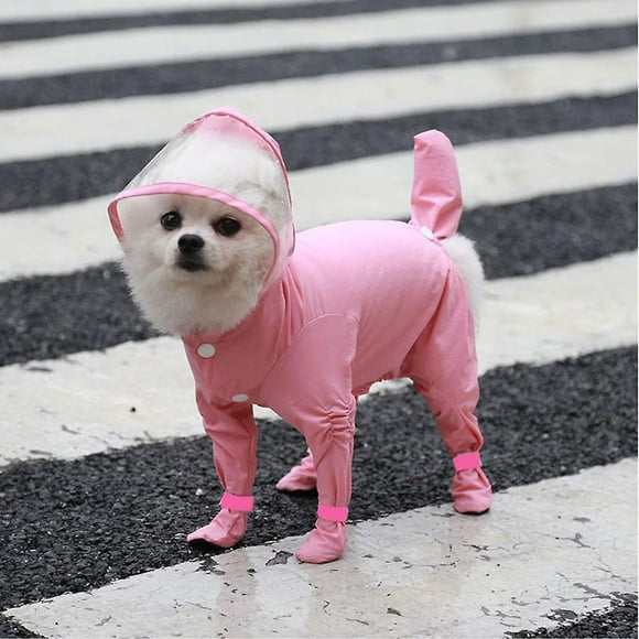 Pet Puppy Dog Raincoat With Hood,waterproof Dog Poncho Dog Rain Lightweight Jacket