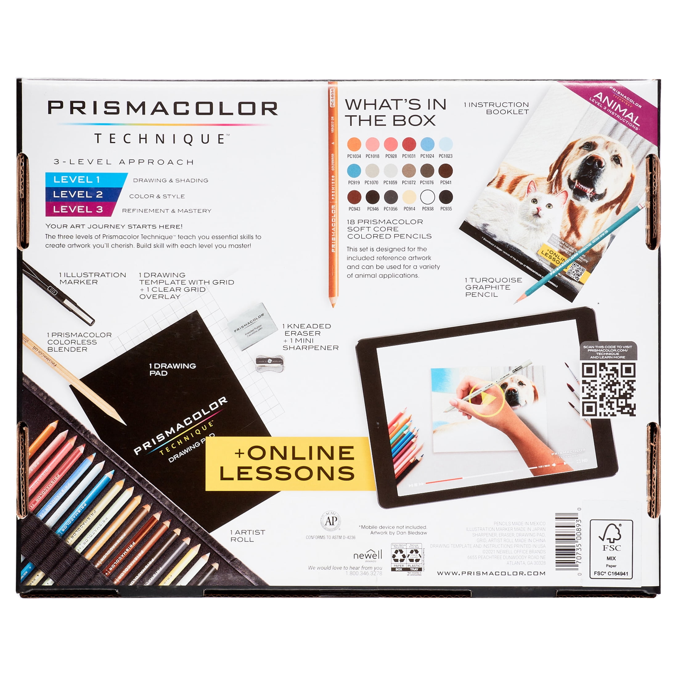  Prismacolor Technique, Art Supplies and Digital Art Lessons, Animal  Drawing Set Bundle, Levels 1-3, 54 Count : Arts, Crafts & Sewing