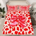 thumbnail image 2 of Homewish 4-Piece Queen Sheet Set, Cheetah Print Red Bowtie, Lightweight Bedding, 2 of 7