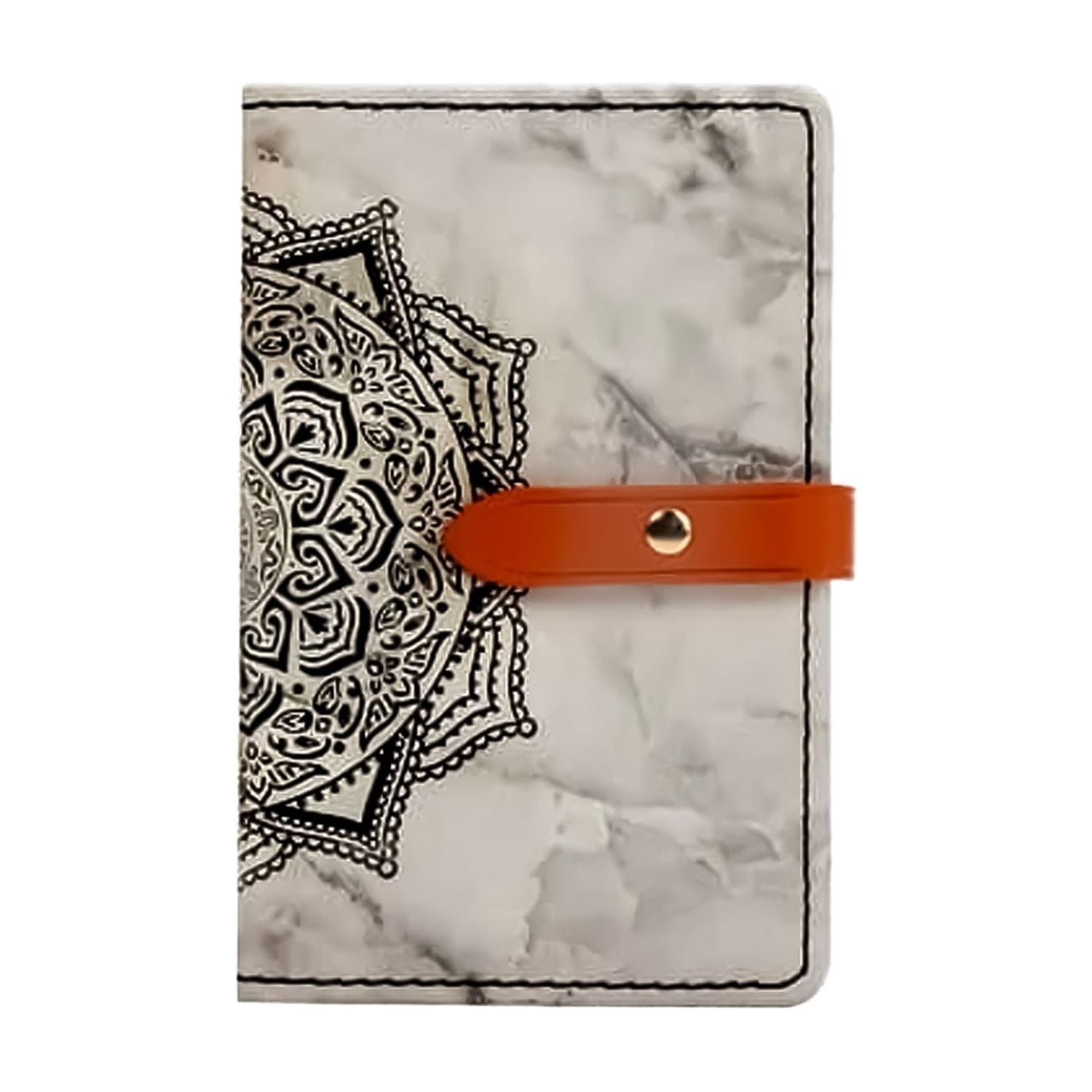 Universal Datura Flower Leather Card Holder for Phone Back - Black
