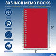 thumbnail image 3 of 1InTheOffice Wirebound Spiral Memo Books, Memo Pads, 3" x 5", College Ruled, Small Notepad 3x5, Assorted, 75 Sheets/Pad, 10 Pads/Pack, 3 of 8
