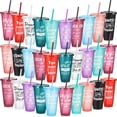thumbnail image 1 of Vasos de plástico Uiifan, 30 unidades, 24 onzas, colores inspiradores, 1 of 6