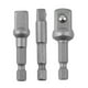 thumbnail image 2 of Juego de 3 unidades de adaptador de enchufe de acero al cromo vanadio, vástago hexagonal de 1/4 pulgadas, 3/8 pulgadas, 1/2 pulgadas, juego de brocas de extensión, barra hexagonal, 2 of 5