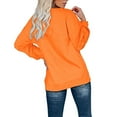 thumbnail image 4 of cfhntfmh Women's Sweatshirt Casual Long Sleeve Tunic Henley Tops Loose Comfy Button Shirts Pullover Fall Winter Outfits（Orange,X-Large), 4 of 7
