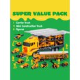 thumbnail image 2 of Syncfun 19 In 1 Die-Cast Construction Toy Truck With Little Figures, Mini Construction Vehicles In Big Carrier Truck, Patrol Rescue Helicopter For Boy, 2 of 5