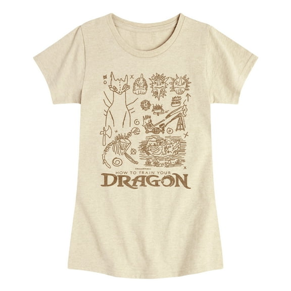 How To Train Your Dragon - Dragon Doodles - Toddler And Youth Girls Fitted Short Sleeve Tee