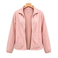 thumbnail image 4 of HappyYEE Fleece Jackets for Women, Lightweight Stand Collar Full Zip Coat with Pockets, Fall Long Sleeve Daily Comfy Outerwear, 4 of 5
