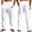 White, variant on Men Cotton Linen Pants Drawstring Casual Summer Trousers Lightweight Breathable Straight Leg Vocation Beach Lounge Wear Cargo Pocket White
