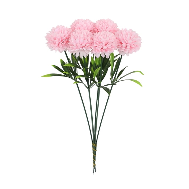 6 piezas de flores artificiales de hortensia, crisantemo falso, bola de flores de tallo largo, ramo de novia de hortensia para casa, oficina, cafetería, fiestas, decoración de bodas