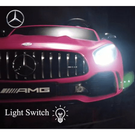 Uenjoy 2 Seater 12V Electric Kids Ride On Car Mercedes Benz AMG GTR Motorized Vehicles with Remote Control, Battery Powered, LED Lights, Wheels Suspension, Music, Horn, Pink