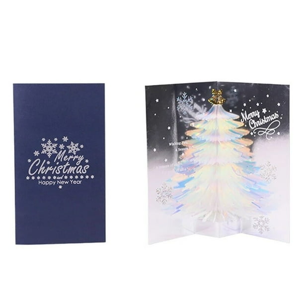 H55E 3D para tarjetas de navidad POP-UP con sobre, postal hecha a mano, tarjeta de árbol de Navidad Hol