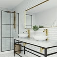 thumbnail image 4 of VIGO Matte Stone Lotus Composite Round Vessel Bathroom Sink in White with Duris Faucet and Pop-Up Drain in Matte Gold, 4 of 10