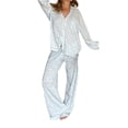 thumbnail image 1 of xiaxaixu Ensemble de Pyjama pour Femmes, Imprimé Fraise, Col Rabattu, Manches Longues, Hauts et Pantalons, Tenues de Détente 2 Pcs, 1 of 6