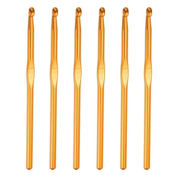 Unique Bargains 6mm Aluminum Crochet Hook Knitting Crochet Knitting Needles Crochet Hooks with Size Yellow 6Pcs