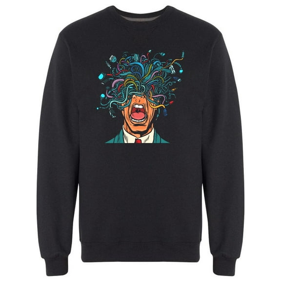 Panic Peoples Cables Art Retro Sweatshirt Men -Image by Shutterstock, Male XX-Large